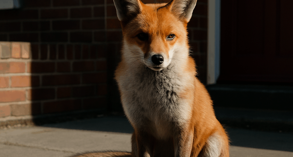 AI generated fox in the light and the shadow.