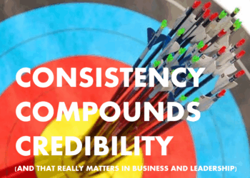 Consistency Compounds Credibility - Rebecca Fox - Arrows in cluster on a target